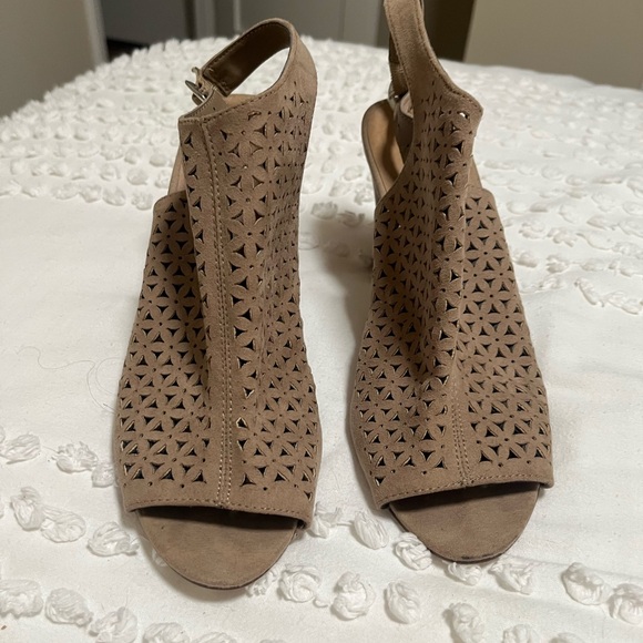 Madden Girl Bloom Peeptoe Block Heel Booties - Picture 4 of 5